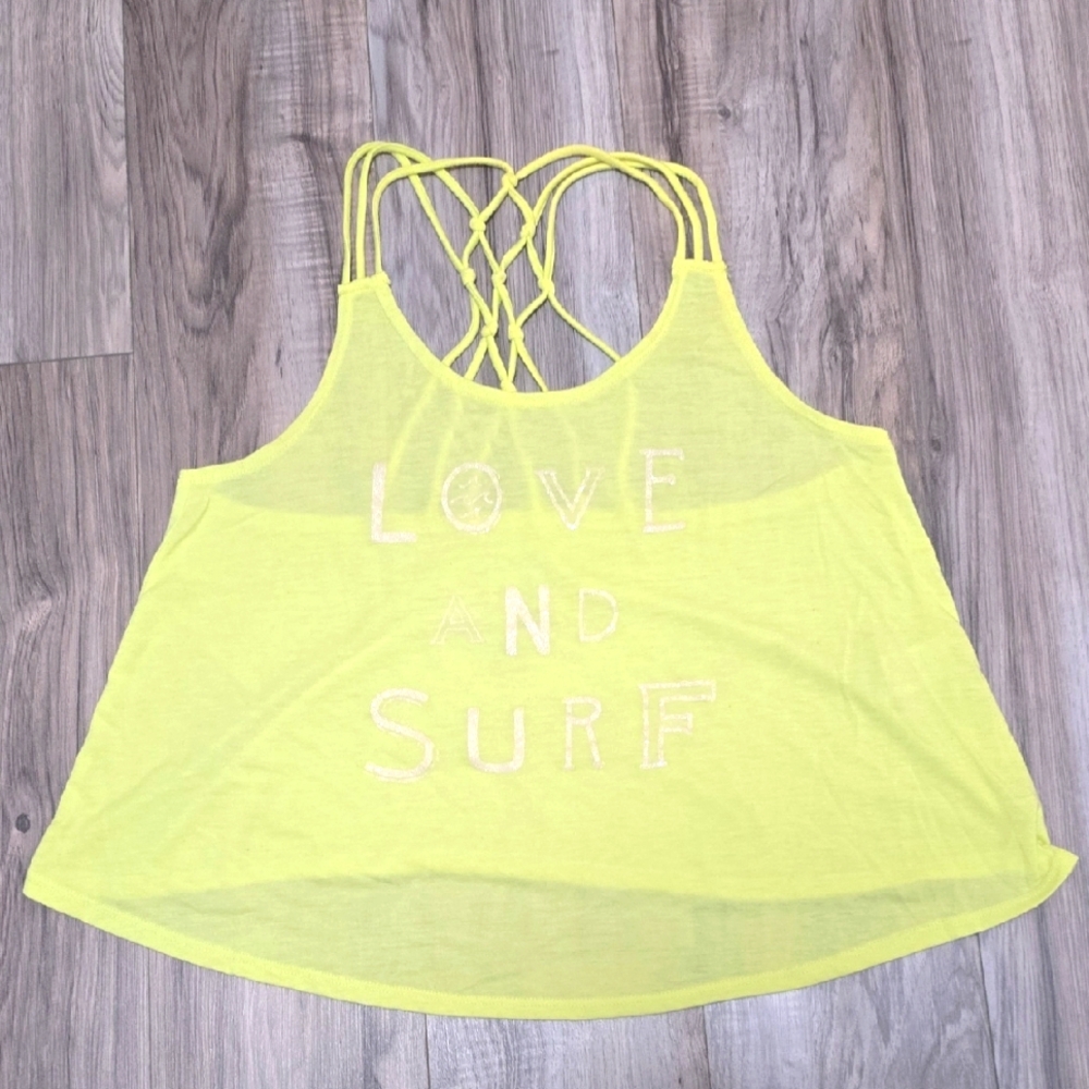 Aeropostale Yellow Strappy Tank Top - M